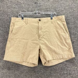 Goodthreads Shorts Men 38 Beige Mid Rise Chino Pockets Cotton Flat Front Regular